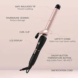 Щипці для завивки PRETFY 1-дюймові з керамічним покриттям для довгого/середнього волосся, 140-428℉ - мініатюра 2