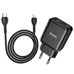 Набір зарядний Hoco N5 Type-C to Lightning кабель 20 W 6931474738912 чорний