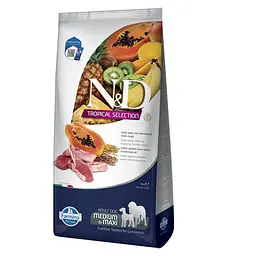 Сухий низькозерновий корм Farmina N&amp;D TROPICAL SELECTION для дорослих собак середніх і великих порід з ягням і тропічними фруктами, 10 кг