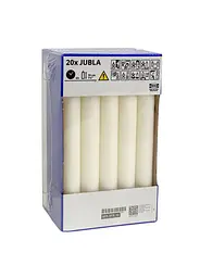 Набір білих свічок без запаху IKEA, 20 шт. стеаринові, 19 см