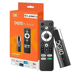 Смарт ТБ медіаплеєр Android 13 SmartTV Lemfo DQ-10 TV Stick ATV 4/32 Гб з голосовим пультом