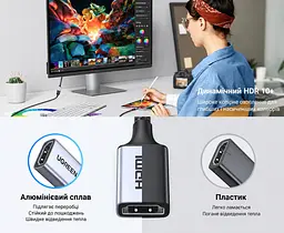 Кабель-подовжувач HDMI UGREEN HD165 2.1 8K 60 Гц 2 м чорно-сірий (95927) - мініатюра 11