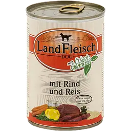 Консерви для собак LandFleisch Adult Dog mit Rind und Reis (яловичина, рис) 400 г