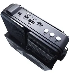 Радіоприймач PX-728BTS Bluetooth портативне радіо MP3-плеєр із сонячною панеллю 18650 USB TF microSD Чорний - мініатюра 6