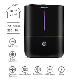Зволожувач повітря ультразвуковий Trotec B 2 E Black (1160000051) - мініатюра 3