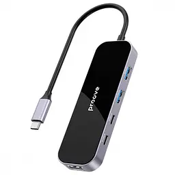 USB-Хаб Type-C-Хаб Proove Shadow (2*USB3.0 + Type-C + PD100W + HDMI) dark gray (HBSW10221205) - мініатюра 3