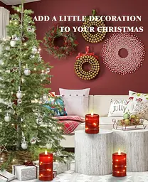 Безполум'яні свічки Fairy String Lights кут огляду 360° із зірковими гірляндами 3 шт. - мініатюра 5