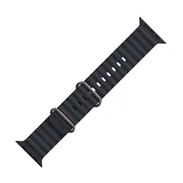 Ремінець силіконовий Hoco iWatch WA12 marine double buckle 42/ 44/ 45/ 49mm midnight синій - мініатюра 3