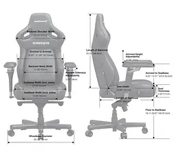 Крісло ігрове Anda Seat Kaiser 4 V2 Size XL Dark Gray Fabric (AD12YDDC-XLL-20-GB-CF-03) - мініатюра 8