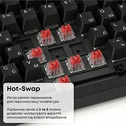 Клавіатура Ajazz AK820 Red Switch USB-C UA Black (AK820-R-B) - мініатюра 11