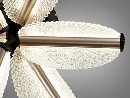 Стельова LED люстра Diasha 2407/3+3CG хром 65 W з пультом диммер 67 см 11-17 м2 - мініатюра 5