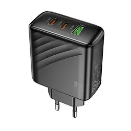 СЗУ 110-240V HOCO CS26A 1xUSB-A, 2xUSB-C, 3A, PD45W+QC3.0, Black, Box - мініатюра 2
