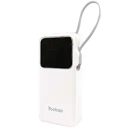 Повербанк Yoobao на 20000 мАг з кабелем та швидкою зарядкою 22,5W Q22 PD+QC Білий