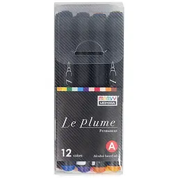 Набір спиртових маркерів односторонні Класичні відтінки LE PLUME BRUSH 12 шт Marvy