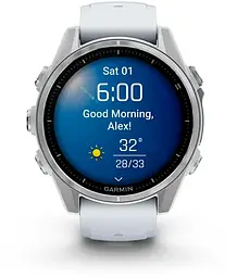 Смарт-годинник Garmin Fenix 8 43mm AMOLED Silver with Whitestone Silicone Band (010-02903-00) - мініатюра 4