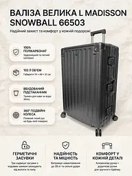 Валіза велика L Madisson Snowball 66503 L 74x49x31 см 100% полікарбонат на засувках Сірий - мініатюра 4