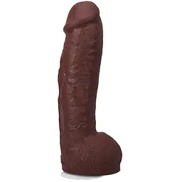 Фалоімітатор Doc Johnson The Realistic Cock ULTRASKYN 12 Inch Hung with Balls, шоколадний