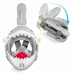 Маска для снорклінгу TSUNAMI Shark повнолицьова, дитяча Grey (P-5905973405447) - мініатюра 10