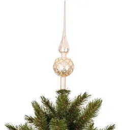 Ялинкова верхівка Mica Decorations скляна 31 см золотиста глянцева (1179380) - мініатюра 2