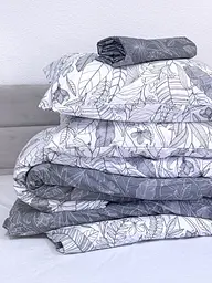Комплект постільної білизни Ecotton полуторний 150х215 см сатин двосторонній білий (рис. 24312) (24929) - мініатюра 6