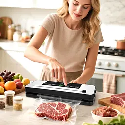 Вакуумний пакувальник для харчових продуктів Vacuum Sealer 120 Вт домашній автоматичний вакууматор Білий 88472 - мініатюра 4