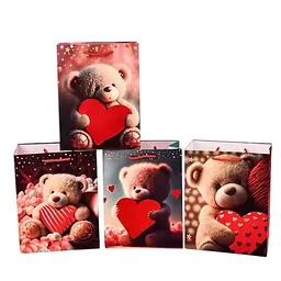 Пакет подарунковий паперовий L Teddy, 30x41.5x12 см, 4 шт. в упаковці, R97007-L