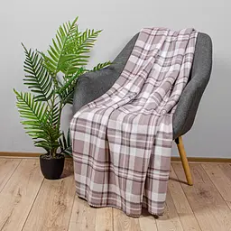 Плед флісовий Home Line принт клітинка сіро-лілова 160x220 см (166926) - мініатюра 2