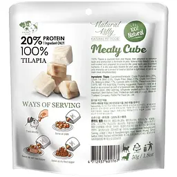 Ласощі для котів та собак Natural Kitty Meaty Cube 100% Tilapia, у вигляді кубиків, тілапія, 50 г - мініатюра 2