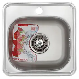 Кухонна мийка Zerix Z3838-06-160E satin ZM0555, Нержавіюча сталь