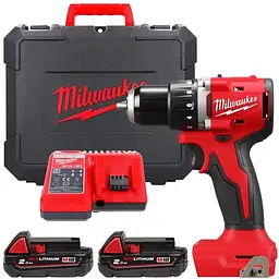 Дриль-шуруповерт акумуляторний безщітковий MILWAUKEE, M18 BLDDRC-202С, 60.5Нм (ЗУ, 2х2Аг, кейс)