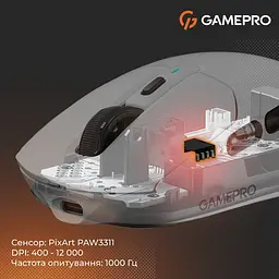 Миша GamePro Genesis Airmaster Wireless/Bluetooth/USB PixArt PAW3311 Sensor White (GM167W) - мініатюра 14