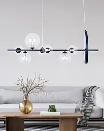 Підвісний світильник, люстра Goldlux 331113 Hybrid G9+LED 7+1x15W+6W 4000K 2300Lm IP20 чорний - мініатюра 2