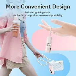 Універсальна мобільна батарея Vention 4800mAh 22,5W PD, USB-C In/Out, LED display, with built-in USB-C cable Білий - мініатюра 6