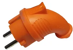 Вилка каучукова кутова із заземленням Lumano Arctic IP44 16A  (18618) оранж 