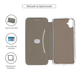 Чехол-книжка для Samsung Galaxy A05 (A055), G-Case, черный, кожаный чехол-книга из экокожи (PU) и TPU, с магнитом, с подставкой и вместительным кардхолдером, противоударный, защита всего корпуса, ArmorStandart (ARM71800) - мініатюра 3