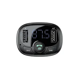 FM модулятор Baseus T Shaped S-09A 2 х USB Type-A, microSD Black (CCMT000001) - мініатюра 5