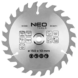 Диск пильний Neo Tools по дереву 150x10-24 1.6мм (55-666)
