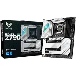 Материнська плата Maxsun LGA1700, iCraft Z790 WIFI, Z790, 4xDDR5, Int.Video(CPU), 4xSATA3, 1xPCI-E 16x 5.0, 2xPCI-E 4x 3.0, 4xM.2 4.0, 1xPCI-E 1x, 2xRTL8125B, 4xUSB3.2/4xUSB2.0, 1xType-C, DP/HDMI, WIFI AX211, 20 Phase, Debug, ARGB, ATX (MS-iCraft Z790 WIFI) - мініатюра 2