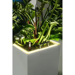 Вазон Lechuza Canto Premium Hight LED 40 білий блискучий (13770) - мініатюра 4