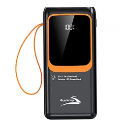 Павербанк Aspiring Black-orange 50 000 mAh / 22.5 Вт (PB-L50) - мініатюра 4