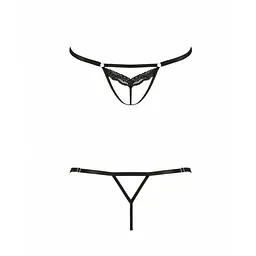 Відверті трусики-стрепи з мереживом Passion Exclusive SOLON THONG XXL/XXXL black - мініатюра 5
