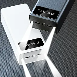 Зовнішній акумулятор Power On 30000mAh Універсальна батарея (Білий) - мініатюра 5