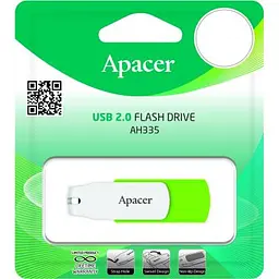USB флеш накопичувач Apacer 32GB AH335 Green USB 2.0 (AP32GAH335G-1) - мініатюра 4