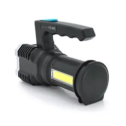 Ліхтар пошуковий Portable Lamp YT-81043, 4LED T6+COB, 5W, 3+1 режим, 1200mah, Black, IP40, USB кабель, 140х70х90мм, BOX - мініатюра 2