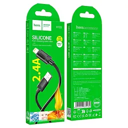 Кабель HOCO Lightning Benefit silicone charging data cable X122 1m, 2.4A - мініатюра 2