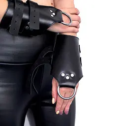 Манжети для підвішування за руки Art of Sex Kinky Hand Cuffs For Suspension з натуральної шкіри, чорні - мініатюра 4