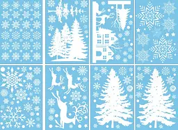 Набір новорічних наклейок на вікно New Year 1 13775 20×30 см 8 аркушів - мініатюра 2