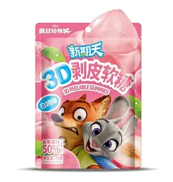 Жувальні цукерки Peelable Gummies 3D Disney Zootopia White Peach 75г