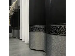 Жакардові штори сірого кольору на тасьмі 2шт. 140х270 ALBO pbe0052412 - мініатюра 8
