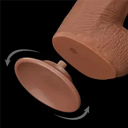 Фалоімітатор LoveToy Sliding-Skin Dual Layer Dong King Sized 34 см коричневий - мініатюра 7